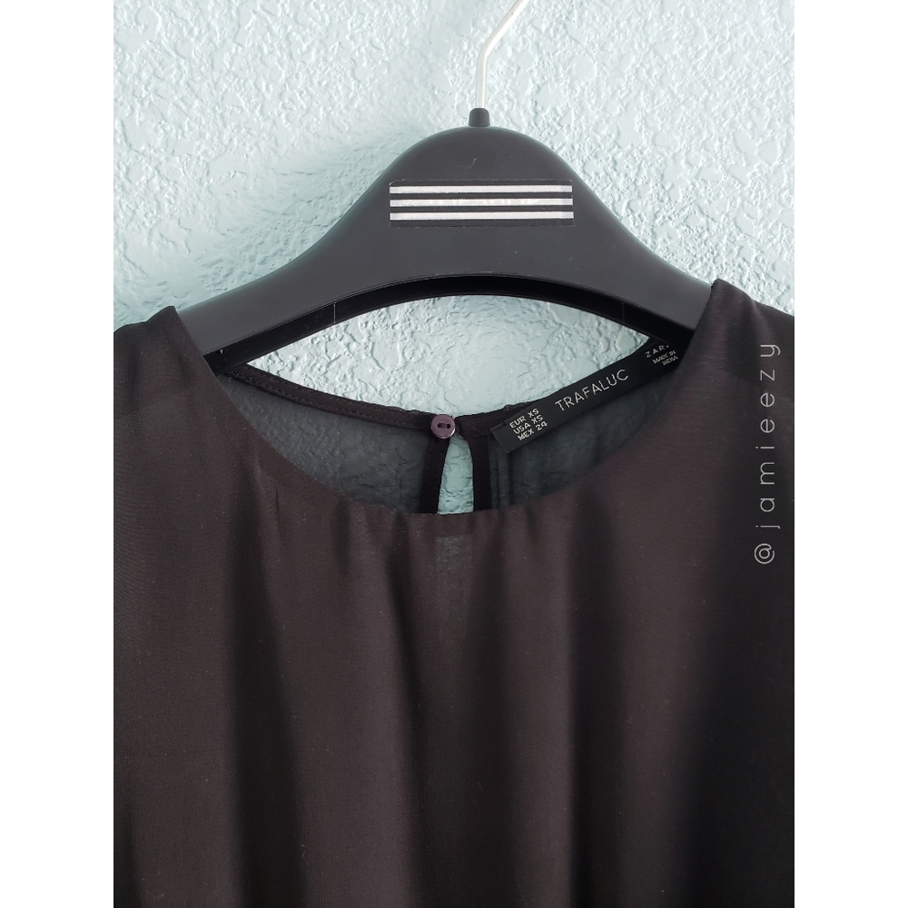 Zara Trafaluc | Lace Hem Sheer Top Shirt Dress - Picture 3 of 8